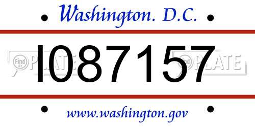 I087157 District Of Columbia License Plate