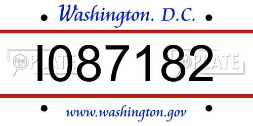 I087182 District Of Columbia License Plate
