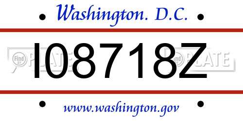 I08718Z District Of Columbia License Plate