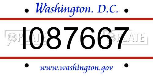 I087667 District Of Columbia License Plate