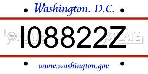 I08822Z District Of Columbia License Plate