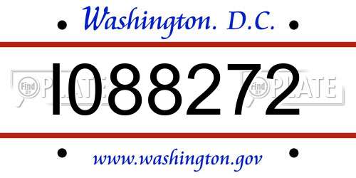 I088272 District Of Columbia License Plate