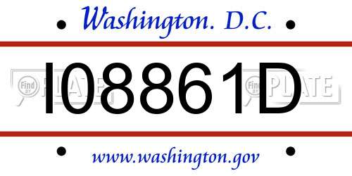 I08861D District Of Columbia License Plate