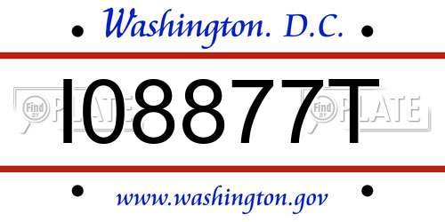 I08877T District Of Columbia License Plate