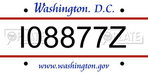 I08877Z District Of Columbia License Plate