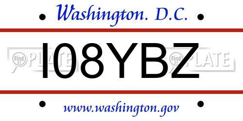 I08YBZ District Of Columbia License Plate