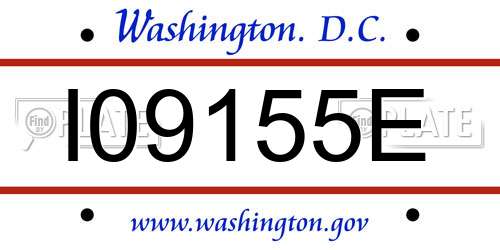 I09155E District Of Columbia License Plate