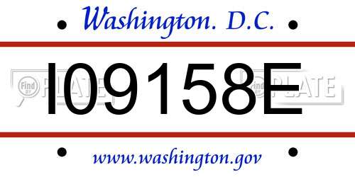 I09158E District Of Columbia License Plate