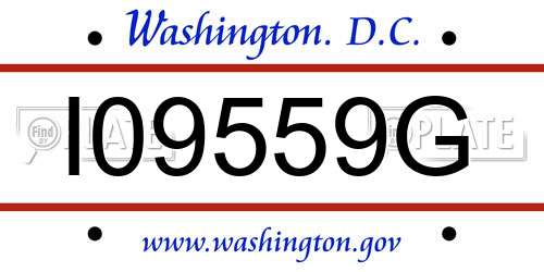 I09559G District Of Columbia License Plate