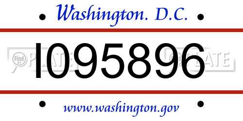 I095896 District Of Columbia License Plate