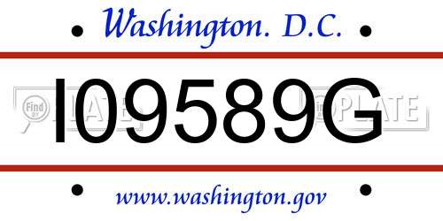 I09589G District Of Columbia License Plate