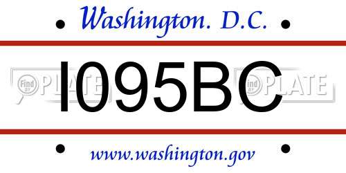I095BC District Of Columbia License Plate
