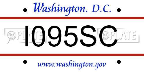 I095SC District Of Columbia License Plate
