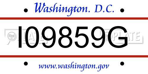 I09859G District Of Columbia License Plate