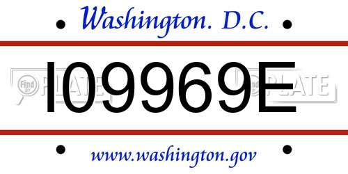 I09969E District Of Columbia License Plate