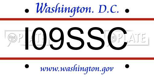 I09SSC District Of Columbia License Plate