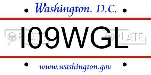 I09WGL District Of Columbia License Plate
