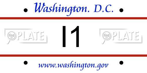 I1 District Of Columbia License Plate