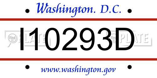 I10293D District Of Columbia License Plate