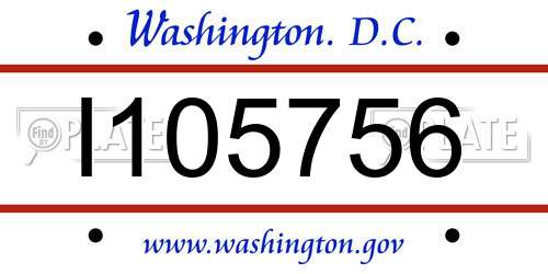 I105756 District Of Columbia License Plate