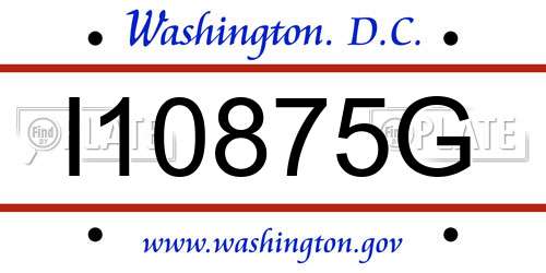 I10875G District Of Columbia License Plate
