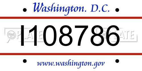 I108786 District Of Columbia License Plate