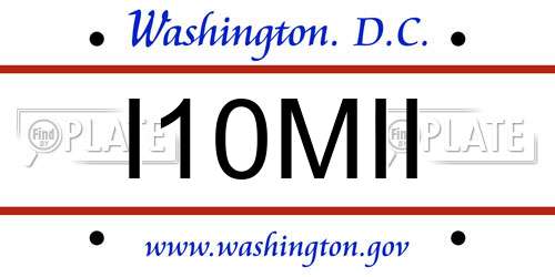 I10MII District Of Columbia License Plate