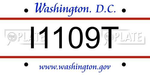I1109T District Of Columbia License Plate