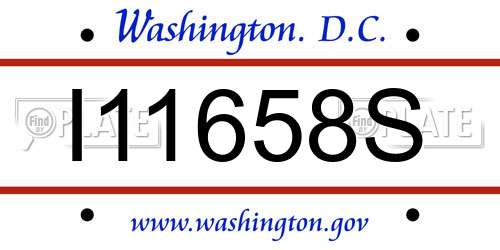 I11658S District Of Columbia License Plate
