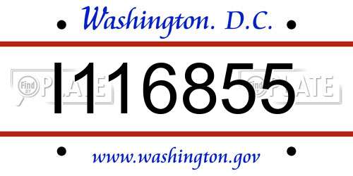 I116855 District Of Columbia License Plate