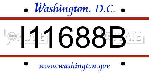 I11688B District Of Columbia License Plate