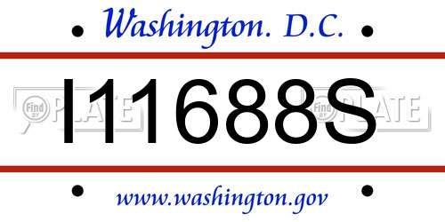 I11688S District Of Columbia License Plate