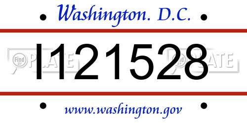 I121528 District Of Columbia License Plate