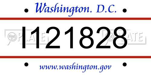 I121828 District Of Columbia License Plate