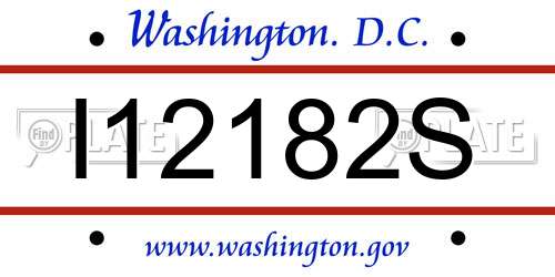 I12182S District Of Columbia License Plate