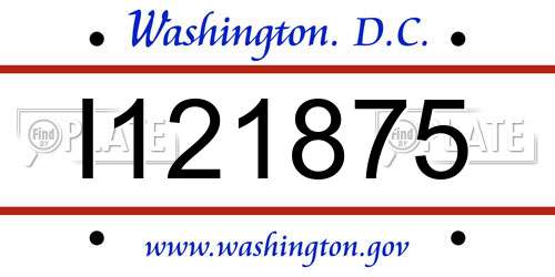 I121875 District Of Columbia License Plate