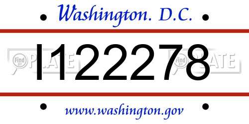 I122278 District Of Columbia License Plate