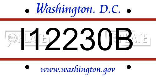 I12230B District Of Columbia License Plate