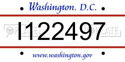 I122497 District Of Columbia License Plate