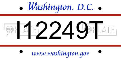 I12249T District Of Columbia License Plate