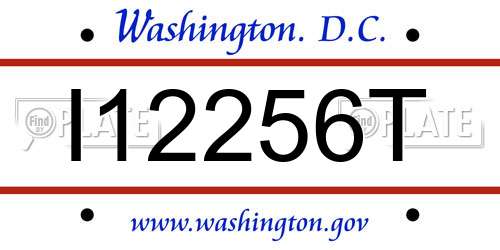 I12256T District Of Columbia License Plate
