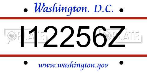 I12256Z District Of Columbia License Plate