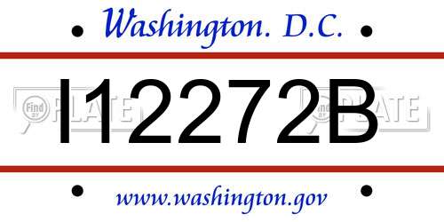 I12272B District Of Columbia License Plate