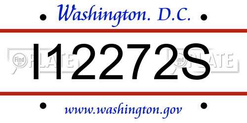 I12272S District Of Columbia License Plate
