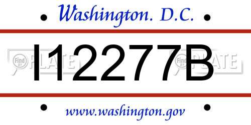 I12277B District Of Columbia License Plate