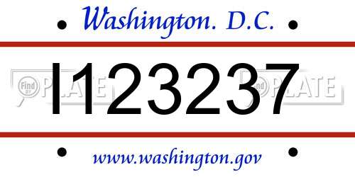 I123237 District Of Columbia License Plate