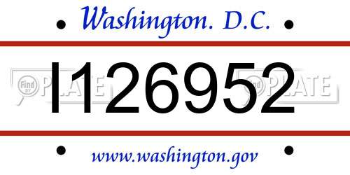 I126952 District Of Columbia License Plate