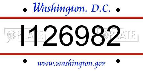 I126982 District Of Columbia License Plate