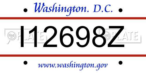 I12698Z District Of Columbia License Plate