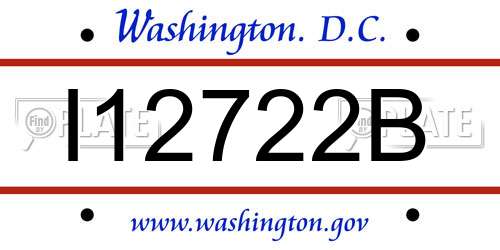 I12722B District Of Columbia License Plate